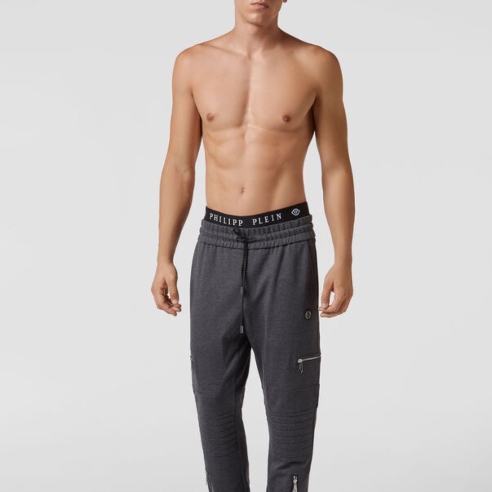 PHILIPP PLEIN MEN'S GREY SWEATPANTS